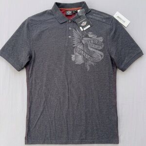 Harley-Davidson Coldblack Polo Shirt - Grey/Red - 2XL